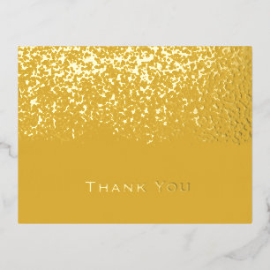 Tumeric and Gold Foil Yellow Wedding Thank You  Foil Holiday Postcard