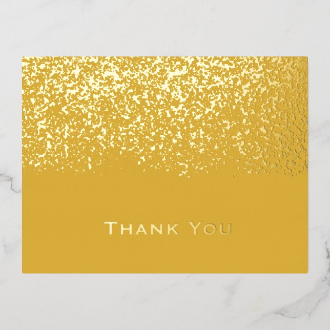 Tumeric and Gold Foil Yellow Wedding Thank You  Foil Holiday Postcard (Front)