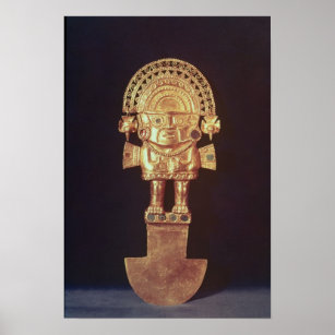 Tumi or ceremonial knife in  shape of Naylamp Poster