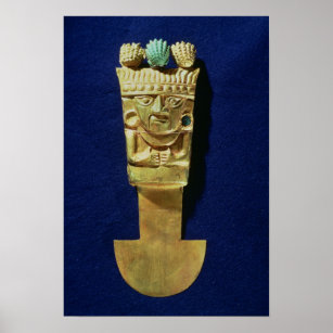 Tumi or ceremonial knife in the shape of poster