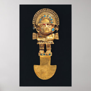 Tumi or ceremonial knife in the shape of poster