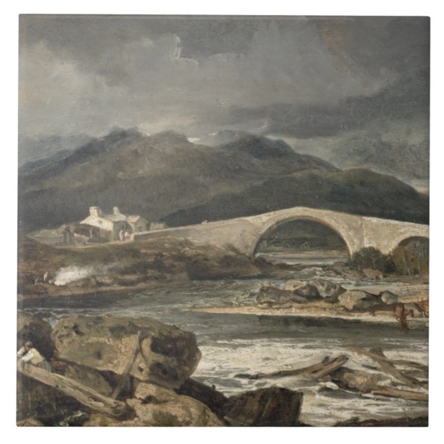 Tummel Bridge, Perthshire, c.1801-03 (oil on panel Tile (Front)