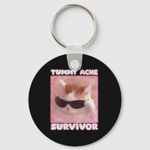 Tummy Ache Survivor Cat Funny  Key Ring