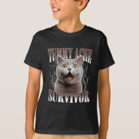 Tummy Ache Survivor Cat Meme Funny Quote Saying Ca