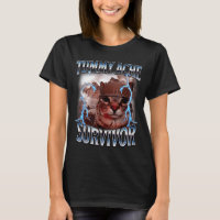 Tummy ache survivor funny cat meme survived today'