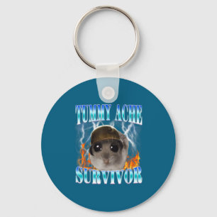 Tummy Ache Survivor Hamster Meme Funny Saying Hams Key Ring