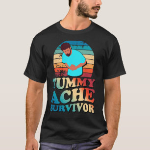 Tummy Ache Survivor Retro Vintage Stomach Hurts IB T-Shirt
