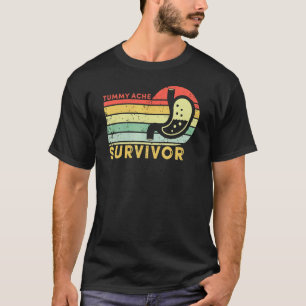 Tummy Ache Survivor Stomachache IBS  Retro Vintage T-Shirt