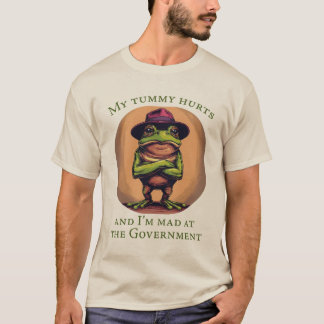 Tummy Hurts Frog Design T-Shirt