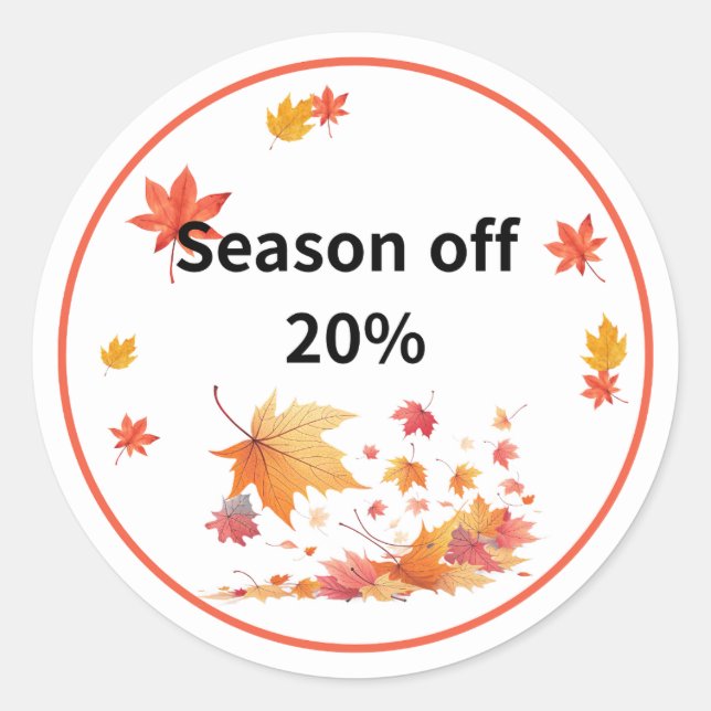 tumn Season Off Sticker – Fall Sale Promotion  (Front)