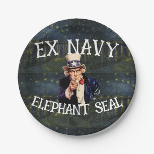 Tump Ex Navy Elephant Seal Movie Book Party Ypres Paper Plate