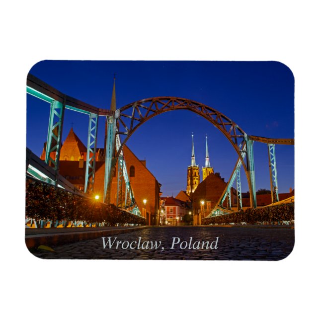 Tumski Bridge Wroclaw Poland  Magnet (Horizontal)