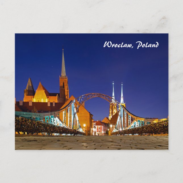 Tumski Bridge Wroclaw Poland Postcard (Front)