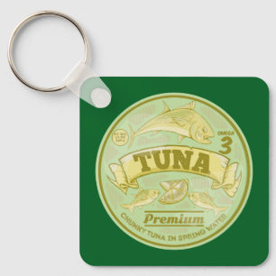 Tuna can pop art tinned fish key ring
