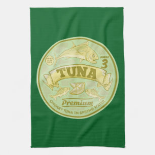 Tuna can pop art tinned fish tea towel