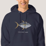 Tuna Fish Boat Name Hoodie<br><div class="desc">Fun Tuna fish with a cheeky smile,  perfect for those who like fish,  food and fishing.  Original art by Nic Squirrell. Change the boat name or text to personalise.</div>