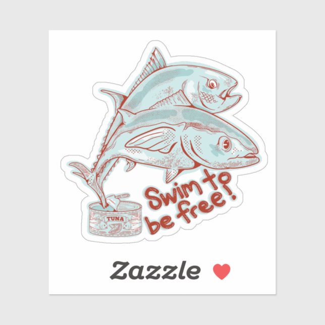 Tuna Fish esacping a tin (Sheet)