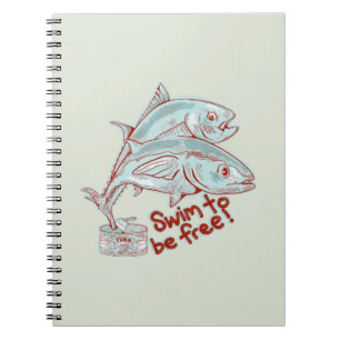Tuna Fish esacping a tin Notebook