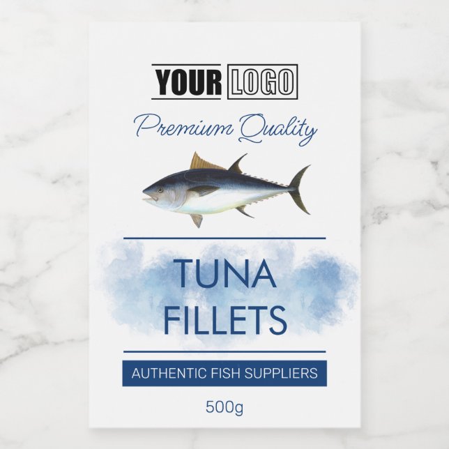 Tuna Fish Fillets Product Label with Logo (Single Label)