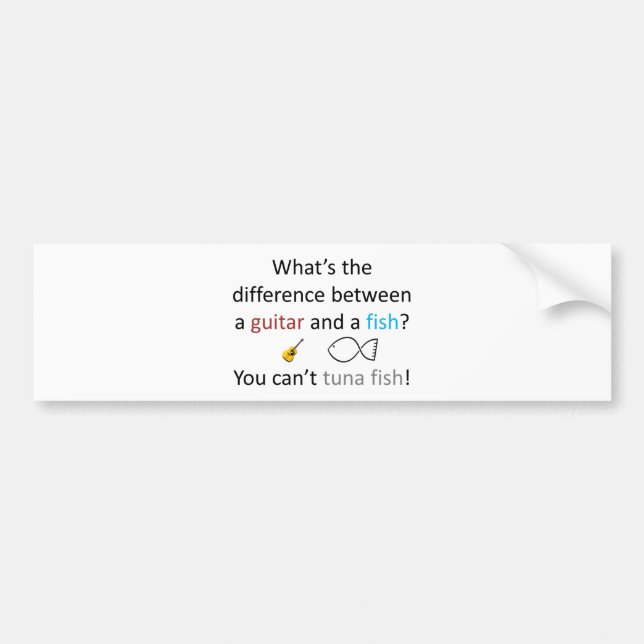 Tuna Fish Joke Bumper Sticker (Front)