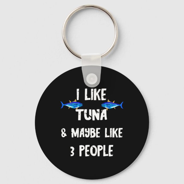 Tuna Fish Predatory Fish Tuna Box Funny Tuna  Key Ring (Front)