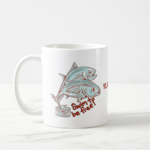 Tuna fish tin funny escape coffee mug