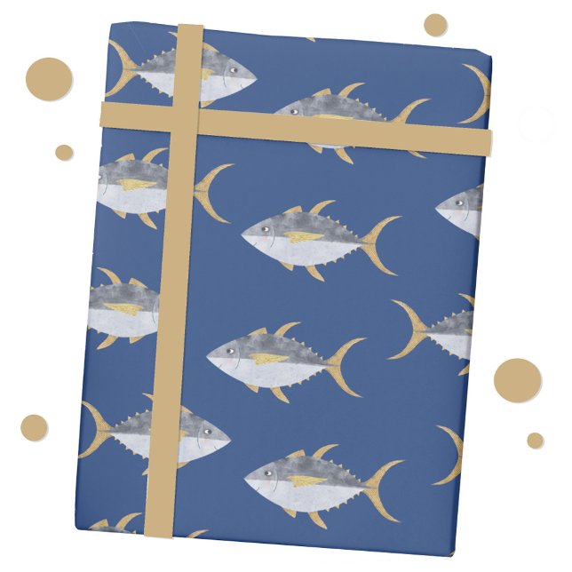 Tuna Fish Wrapping Paper (Tuna fish fun gift wrap paper roll)