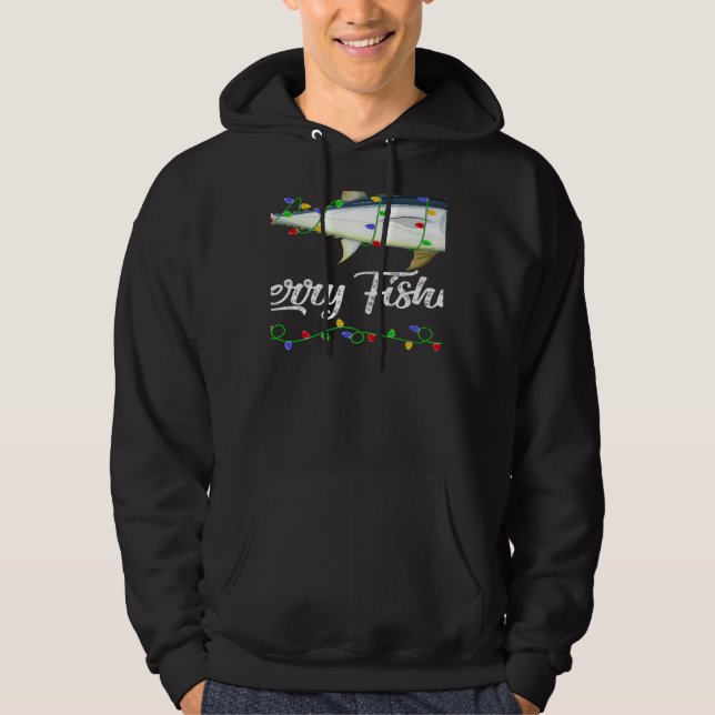 Tuna Fish Xmas Lighting Tuna Fish Merry Christmas Hoodie (Front)