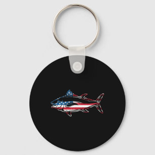 Tuna Fishing American Flag Giant Bluefin Fish Fish Key Ring