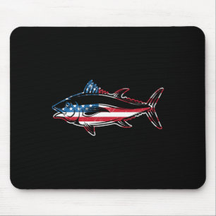 Tuna Fishing American Flag Giant Bluefin Fish Fish Mouse Mat