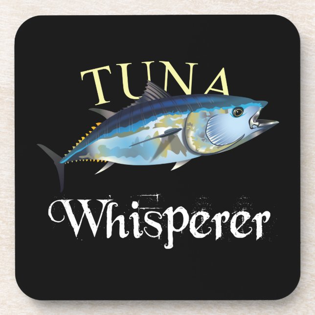 Tuna Whisperer Dark Coloured Coaster (Front)