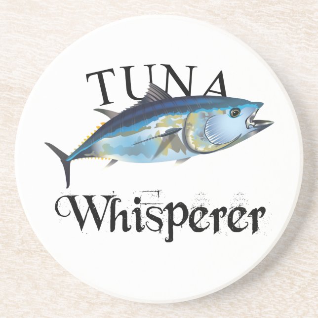 Tuna Whisperer Light Coloured Coaster (Front)