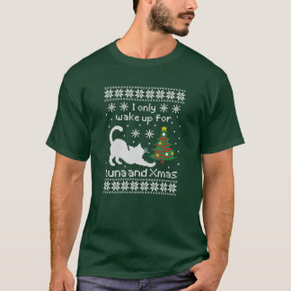 Tuna & Xmas – Pixel Cat Ugly Christmas  T-Shirt