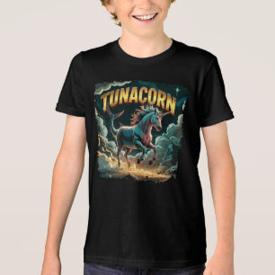 Tunacorn Illustration – Tuna Unicorn Funny Animal Tri-Blend Shirt