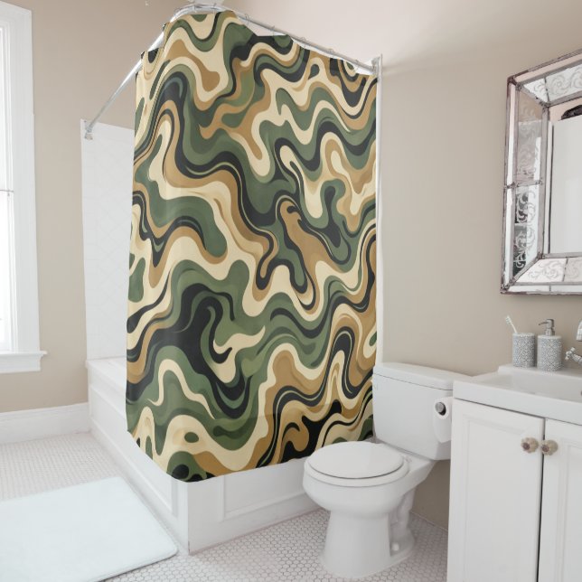 Tundra Moss Shower Curtain (In Situ)