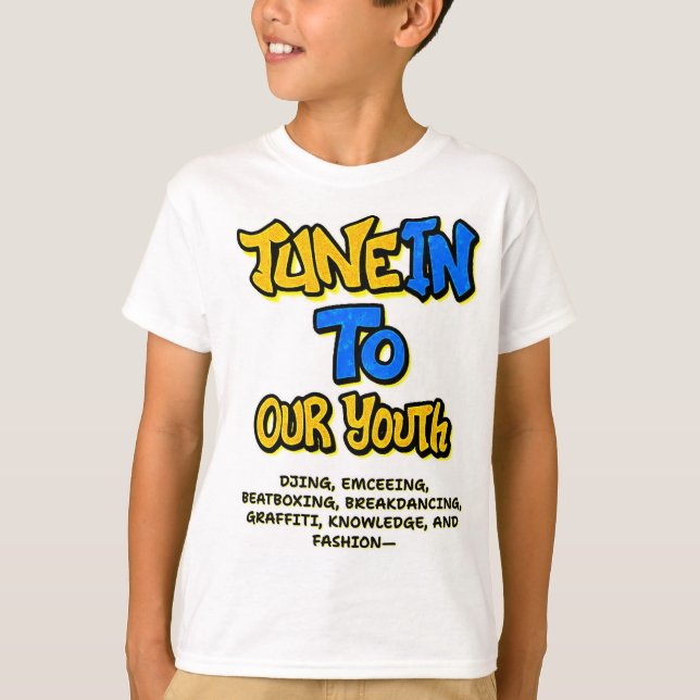 Tune In Graffitti Youth T-Shirt (Front)