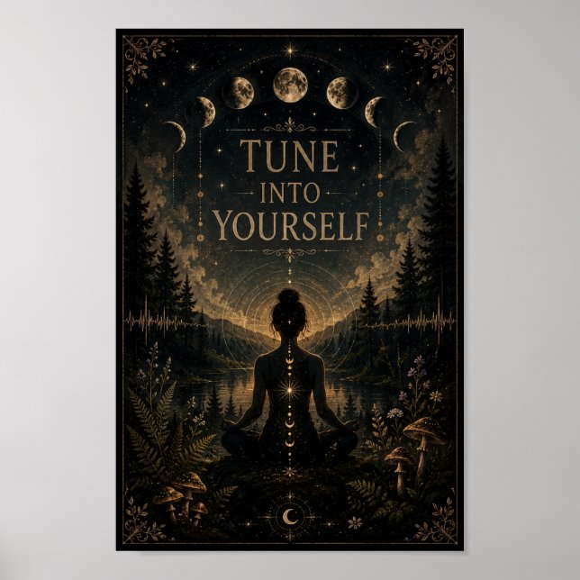 Tune Into Yourself Poster | Celestial Meditation  (Front)