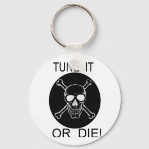 Tune It Or Die Circle Skull Key Ring