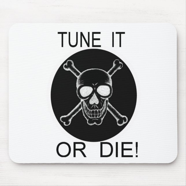 Tune It Or Die Circle Skull Mouse Mat (Front)