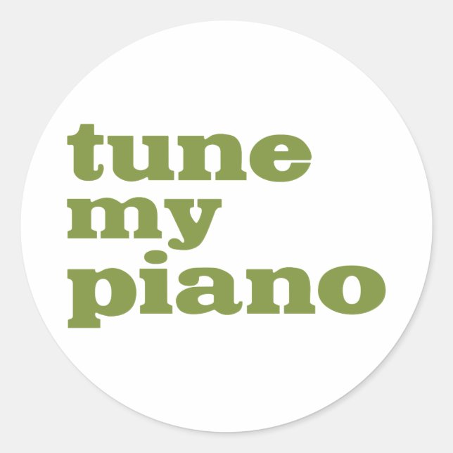 Tune My Piano Classic Round Sticker (Front)