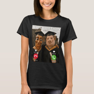 Tung Sahur Pig Man Meme Graduation Calling Funny T-Shirt