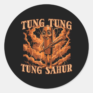 Tung Tung Sahur Baseball Bat Lightning Meme Boys Classic Round Sticker