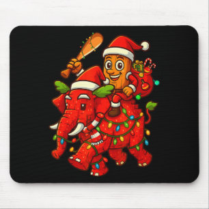 Tung Tung Sahur Riding Elephant Christmas Italian Mouse Mat