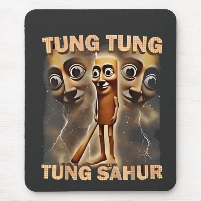 Tung tung tung sahur Brainrot Meme Mouse Mat (Front)