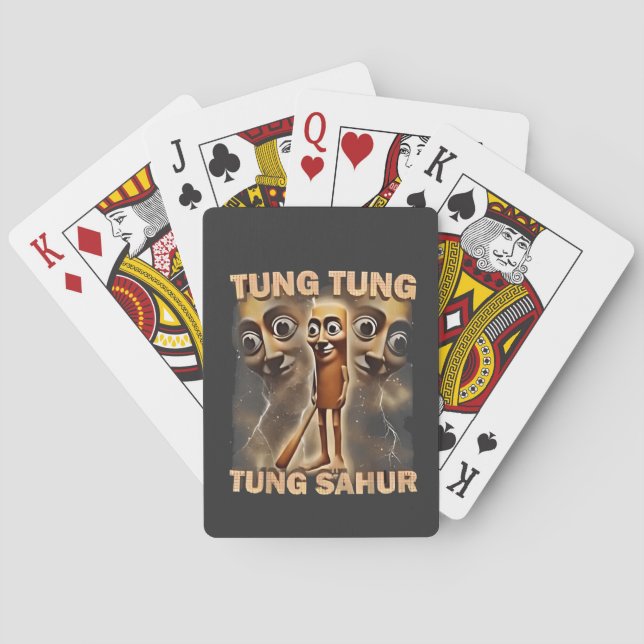 Tung tung tung sahur Brainrot Meme Playing Cards (Back)