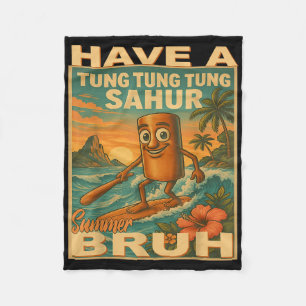 Tung Tung Tung Sahur Brainrot Teacher Last Day Of Fleece Blanket