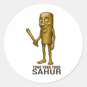 Tung Tung Tung Sahur - Funny Italian Brainrot Kids Classic Round Sticker