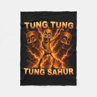 Tung Tung Tung Sahur Is Calling Dance Meme Fleece Blanket