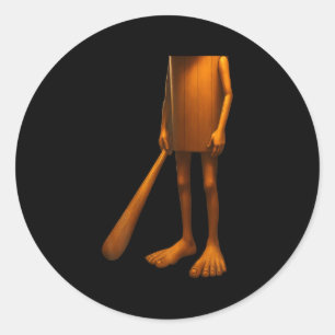 Tung Tung Tung Sahur Italian Brainrot Halloween Co Classic Round Sticker