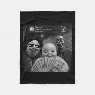 Tung Tung Tung Sahur Pig Man Meme Ai Baby Funny Fleece Blanket